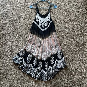 Orange and black summer free form dress